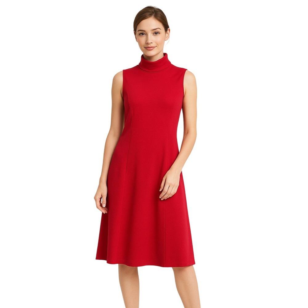 American Living Dress Devon Red Sleeveless Mock Neck Sophisticated Elegant‎ 14